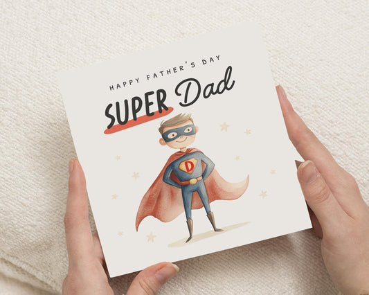 Fathers Day Card for Dad, Super Dad Fathers Day Card, Cute Fathers Day Card, Fathers Day Card from Kids, Superhero Dad Card