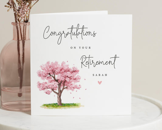Retirement Card, Personalised Retirement Card, Retirement Card for Her, Retirement Card for Friend, Custom Retirement Card
