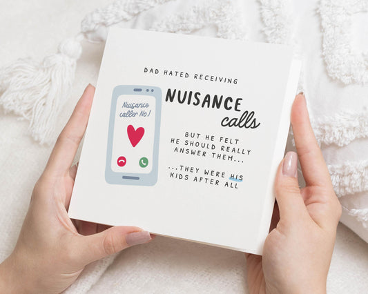 Funny Fathers Day Card, Dad Birthday Card, Card for Dad, Card from Kids, Dad Card, Nuisance Calls Card, Fathers Day Card from Children
