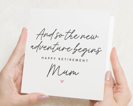 Retirement Card for Mum, Happy Retirement Card, Mum Retirement Card, Retirement Card for Her, New Adventure Card, Simple Retirement Card
