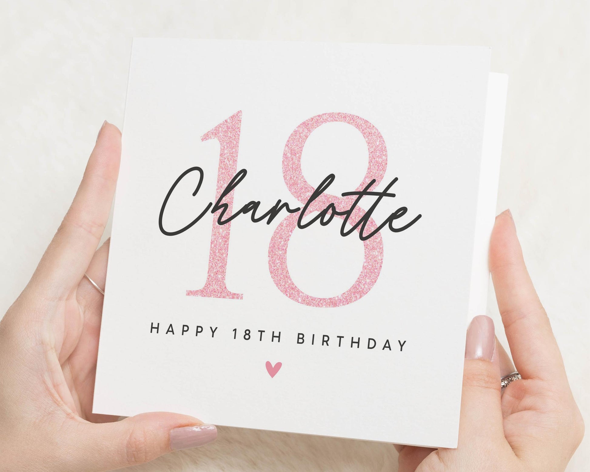 18th Birthday Card, Personalised Birthday Card for Her, Birthday Card for Daughter, 18th Birthday Card for Friend, Pink Birthday Card