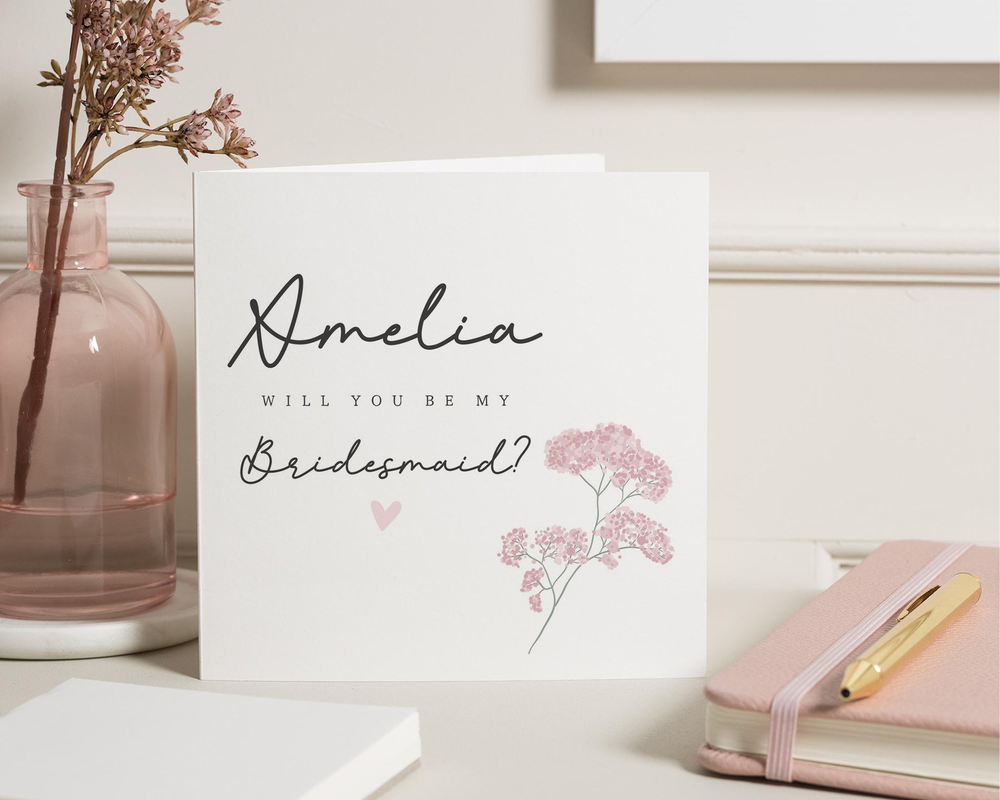 Will You Be My Bridesmaid Card, Personalised Bridesmaid Proposal Card, Bridesmaid Card, Wedding Party Card, Custom Bridesmaid Card