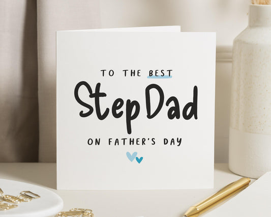 Fathers Day Card for Stepdad, Stepdad Fathers Day Card, Card for Stepdad, Fathers Day Card from Stepchild, Stepdad Card