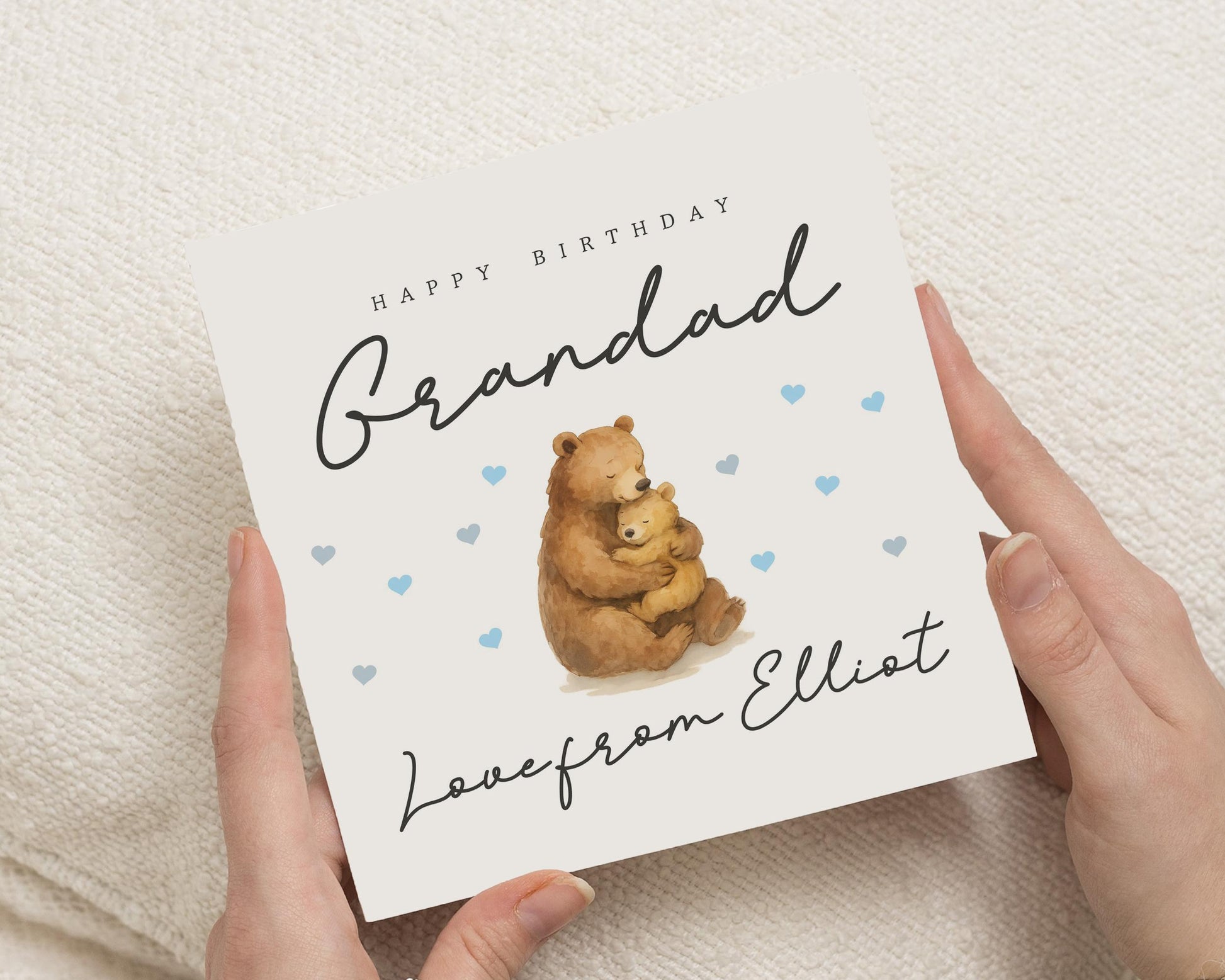 Birthday Card for Grandad, Personalised Grandad Birthday Card, Cute Bear Birthday Card, Birthday Card from Grandchild