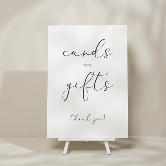 Calligraphy Wedding Cards And Gifts Sign, Cards And Gifts Sign For Wedding, Simple Wedding Sign, Elegant Wedding Signs 'Samantha'