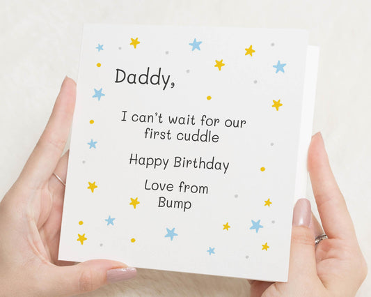 Birthday Card for Daddy, Birthday Card from the Bump, First Birthday Card for Dad, Cute Birthday Card for Him, Daddy to Be Card