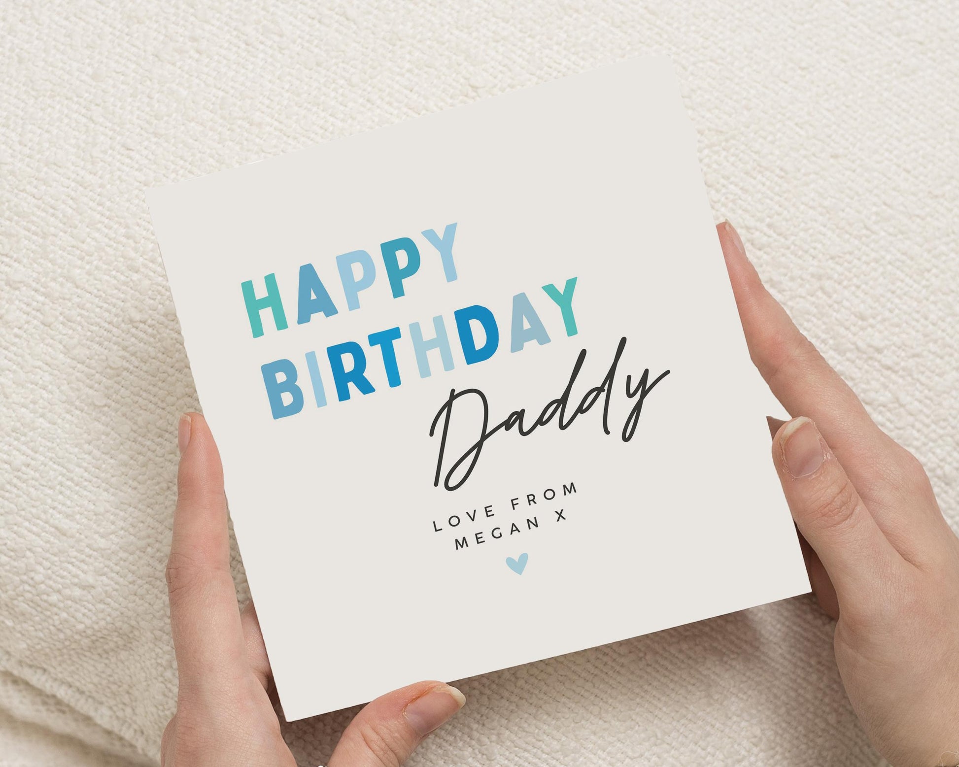 Birthday Card for Daddy, Happy Birthday Daddy Card, Personalised Birthday Card for Dad, Birthday Card from Daughter, Simple Birthday Card
