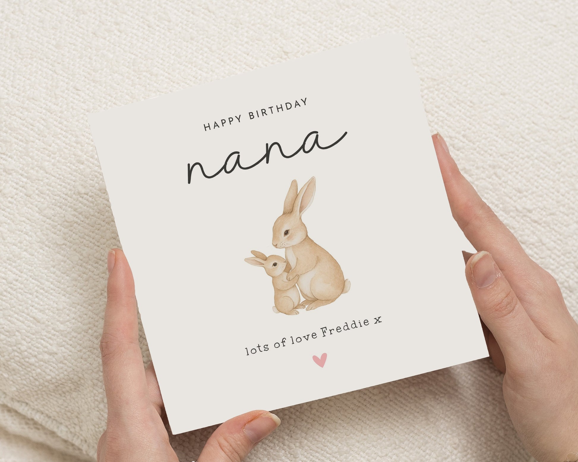 Birthday Card for Nana, Nana Birthday Card, Bunny Birthday Card, Personalised Birthday Card for Her, Cute Birthday Card for Grandma