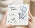 16th Birthday Card for Nephew, Personalised Sixteenth Birthday Card, Birthday Card for Him, Balloon Birthday Card for Boy