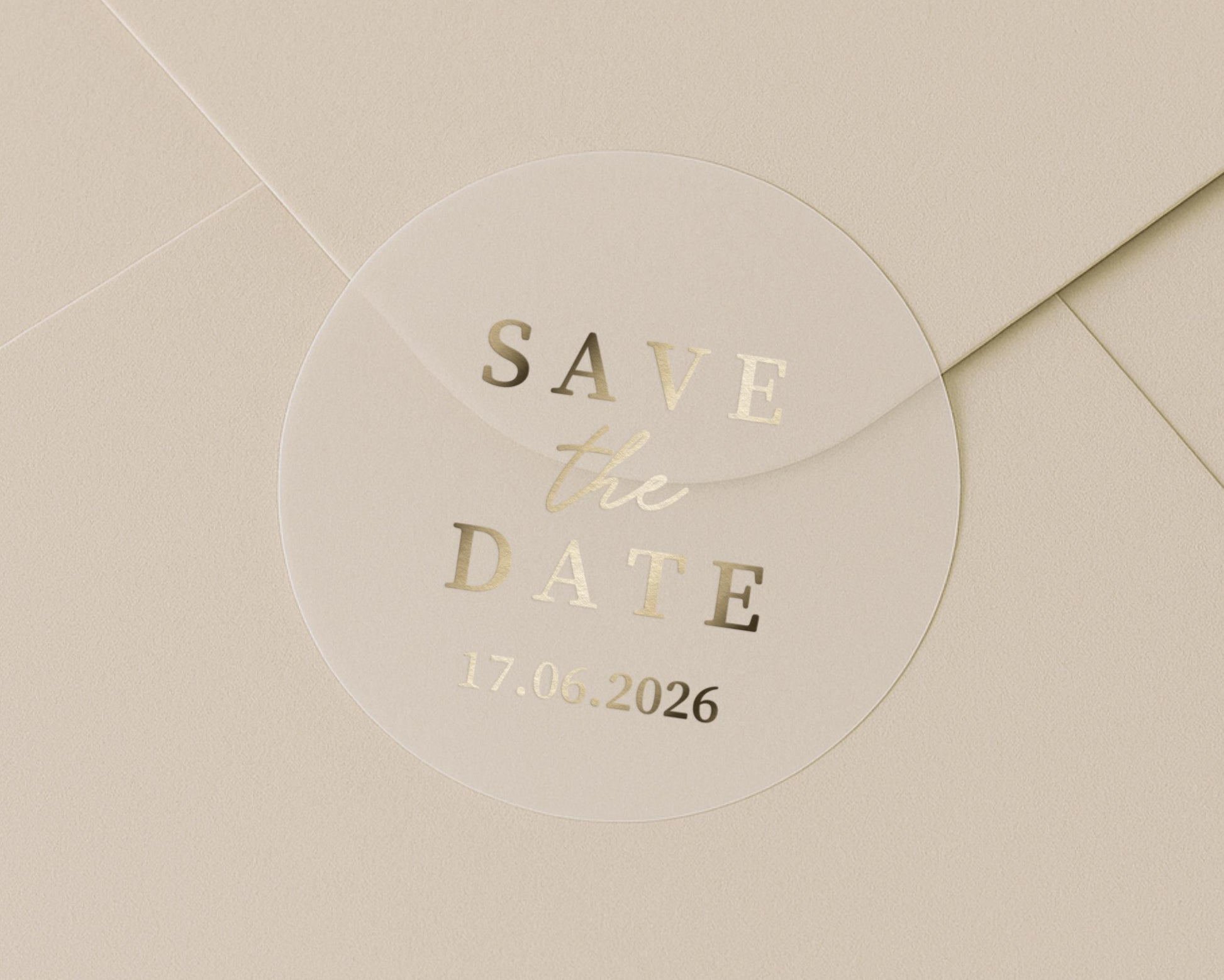 Save The Date Sticker, Gold Foil Save The Date, Wedding Save The Date, Personalised Wedding Sticker, Custom Date Sticker