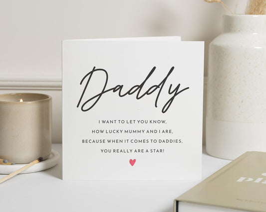 Fathers Day Card for Daddy, Birthday Card for Daddy, Daddy Card from Mummy, Cute Fathers Day Card, Birthday Card for Dad
