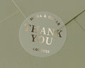 Personalised Thank You Sticker, Wedding Thank You Label, Custom Gold Foil Thank You Sticker, Wedding Envelope Seal, Thank You Sticker