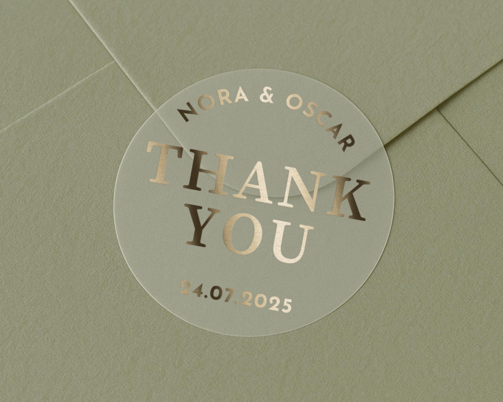 Personalised Thank You Sticker, Wedding Thank You Label, Custom Gold Foil Thank You Sticker, Wedding Envelope Seal, Thank You Sticker