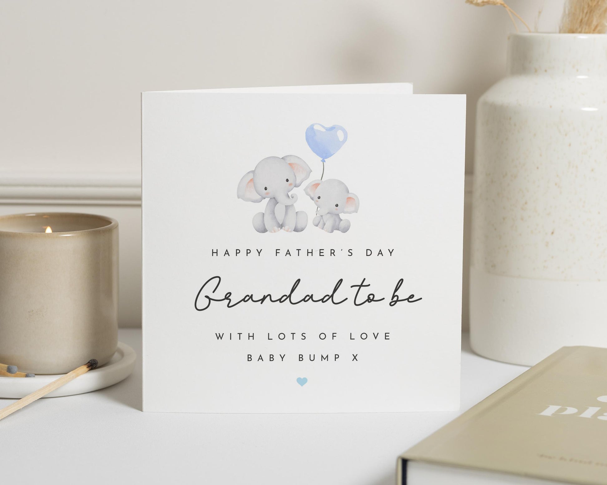 Fathers Day Card for Grandad to Be, Grandad to Be Card, Fathers Day Card from Bump, Elephant Card, Cute Fathers Day Card