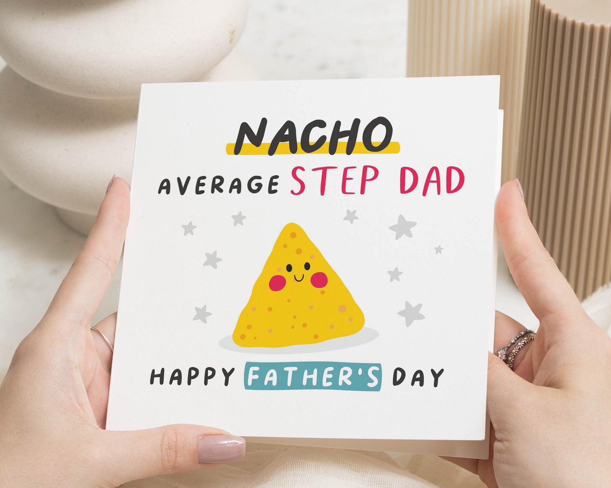Fathers Day Card for Step Dad, Funny Fathers Day Card, Nacho Average Step Dad Card, Fathers Day Card from Kids, Stepdad Card