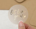 Let Love Grow Sticker, Wedding Sticker, Gold Foil Sticker, Envelope Seal, Favour Sticker, Wedding Favour Label, Gift Sticker