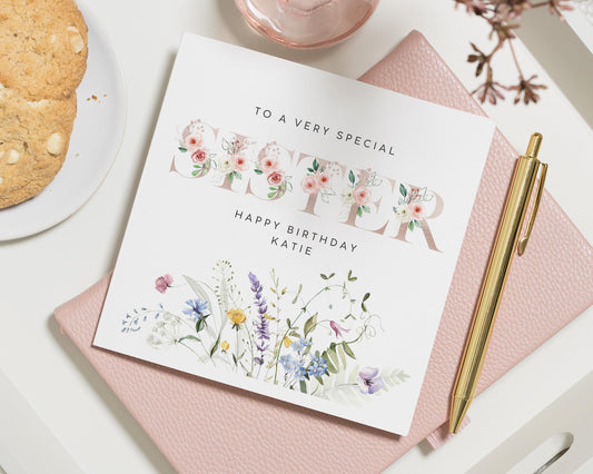 Birthday Card for Daughter, Daughter Birthday Card, Personalised Birthday Card, Floral Birthday Card, Birthday Card for Her