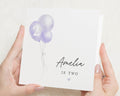 2nd Birthday Card for Girl, Personalised Two Year Old Birthday Card, Custom Name Birthday Card, Second Birthday Card for Daughter
