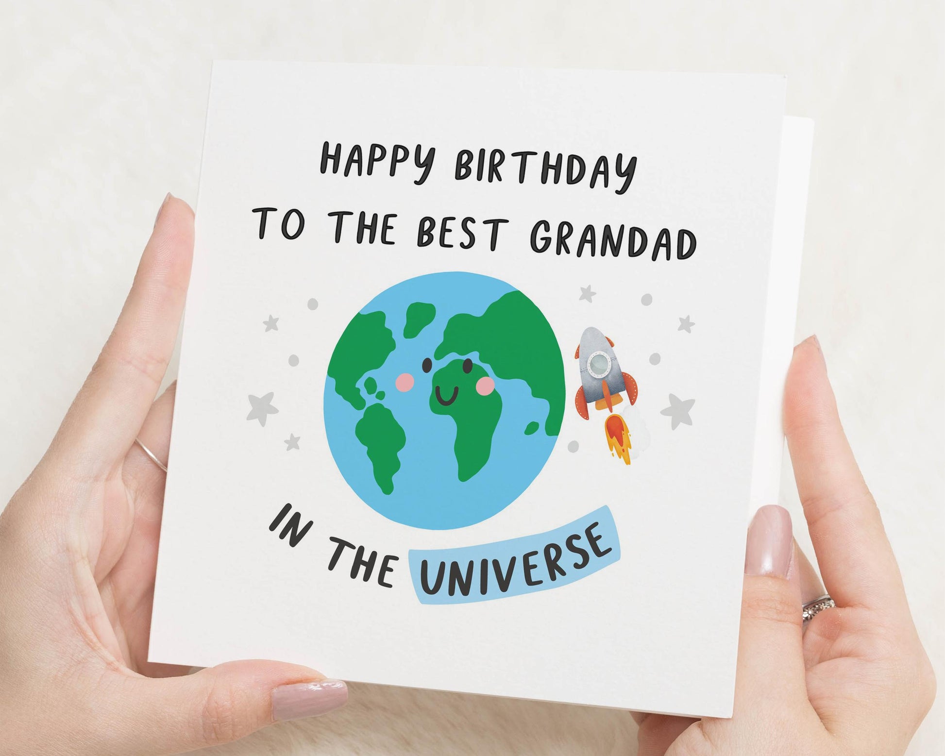 Birthday Card for Grandad, Grandad Birthday Card, Birthday Card for Him, Space Birthday Card, Best Grandad Birthday Card