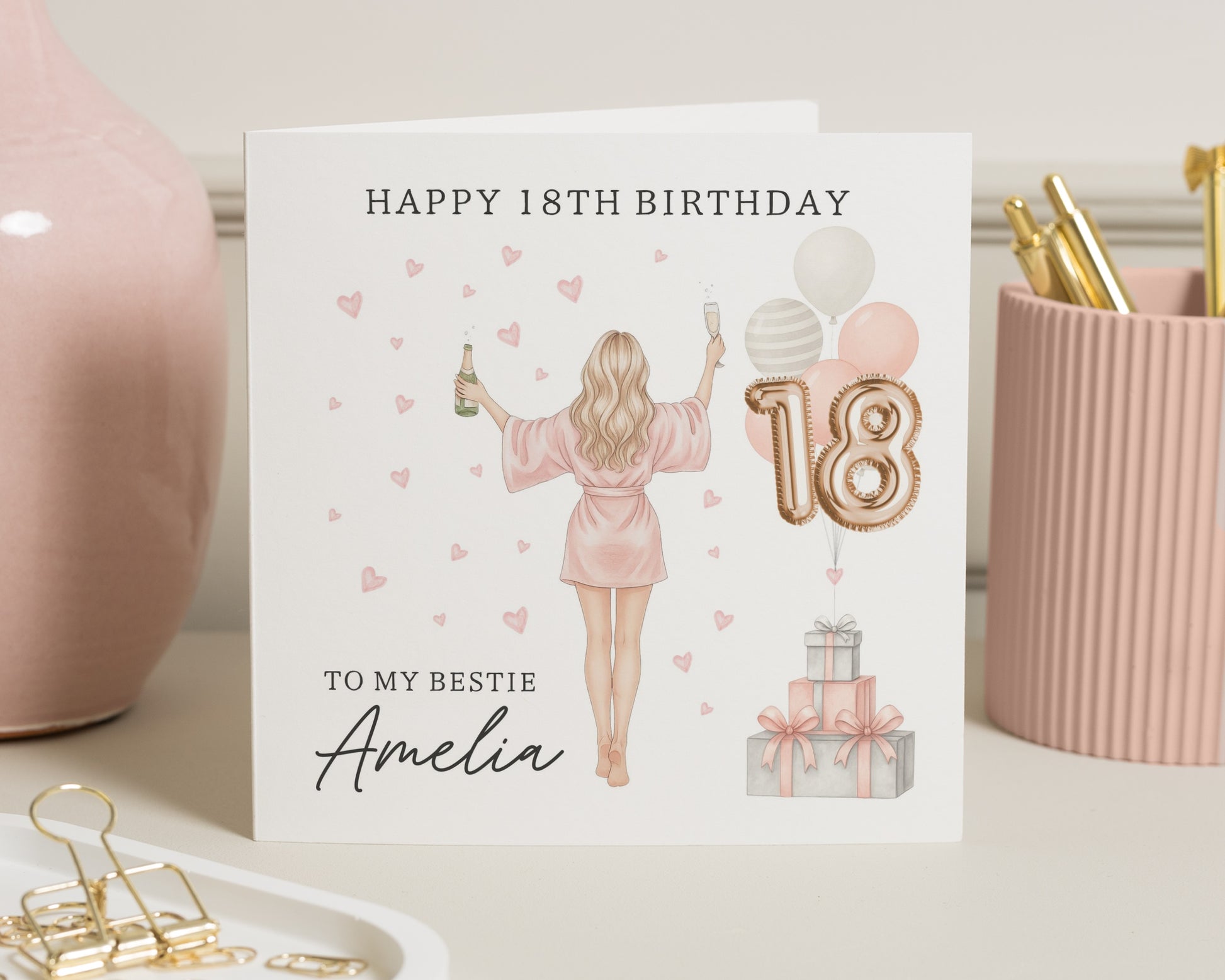 18th Birthday Card for Best Friend, Personalised Birthday Card for Her, 18th Birthday Card for Daughter, Cute 18th Birthday Card