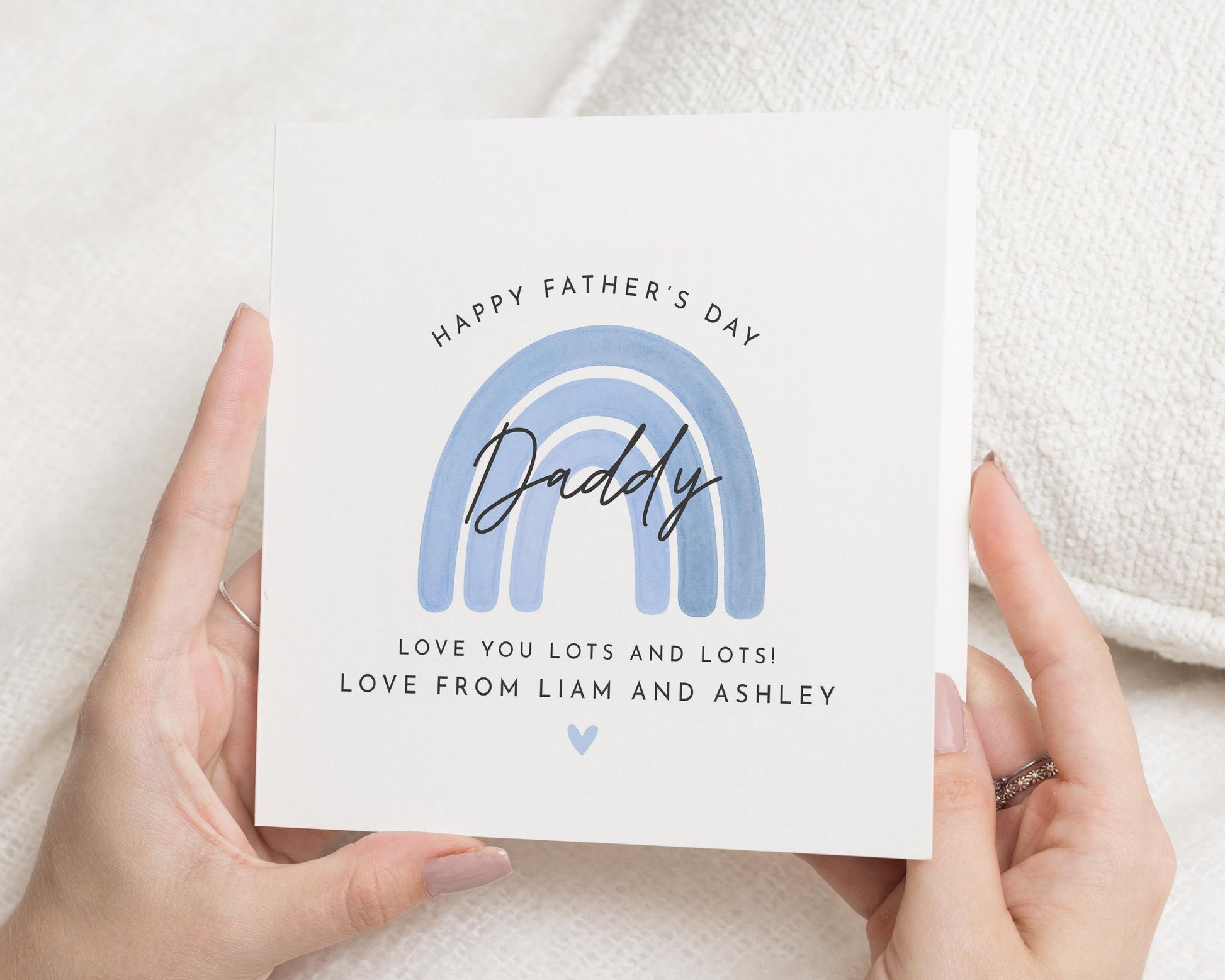 Fathers Day Card for Daddy, Personalised Fathers Day Card, Card from Kids, Cute Rainbow Fathers Day Card, Fathers Day Card for Him