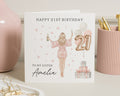 21st Birthday Card for Sister, Personalised Birthday Card, Birthday Card for Her, 21st Birthday Card for Women, Champagne Birthday Card