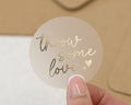 Throw Some Love Sticker, Gold Foil Sticker, Wedding Confetti Sticker, Envelope Seal, Party Sticker, Favour Sticker
