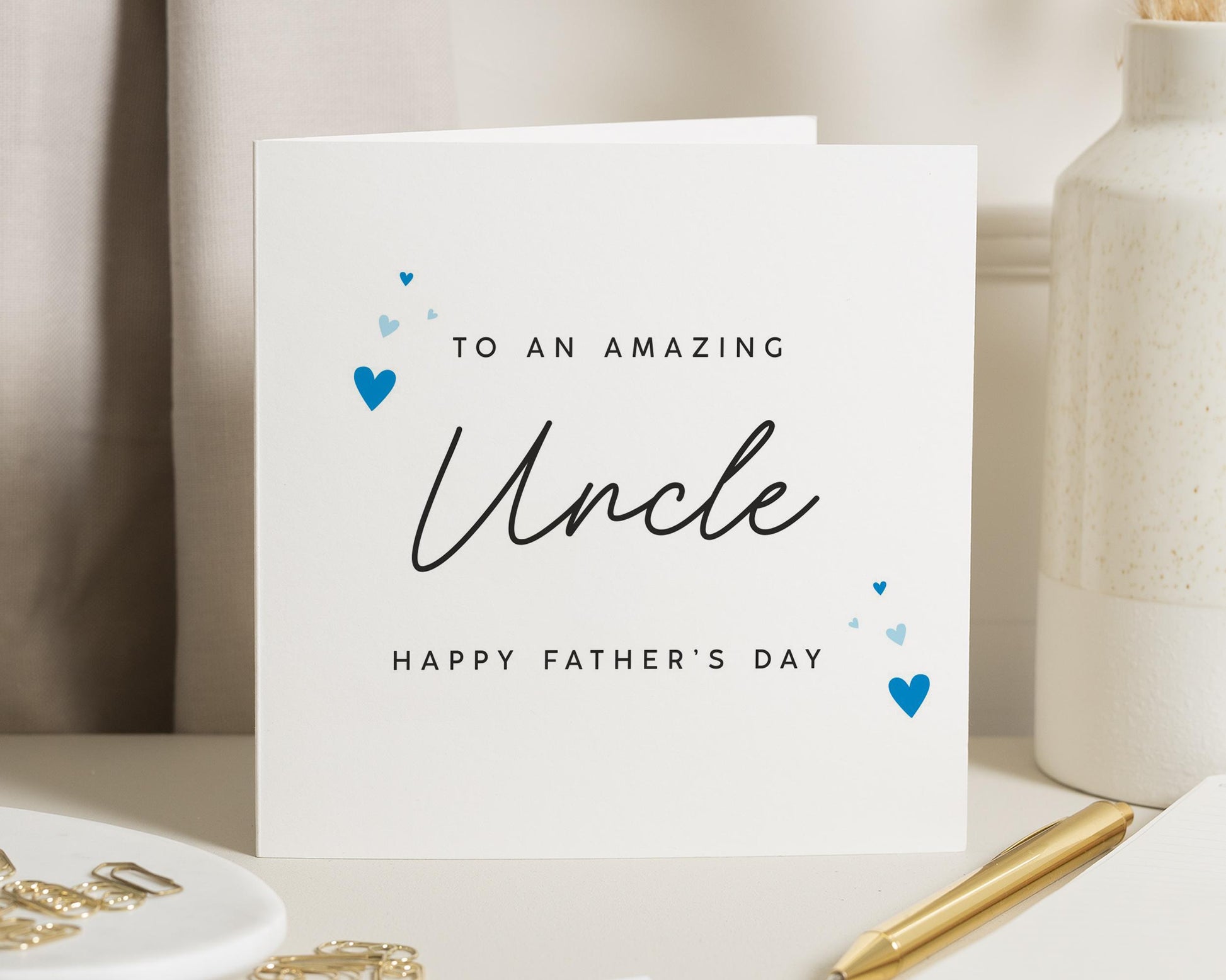 Fathers Day Card for Uncle, Happy Fathers Day Card, Fathers Day Card from Niece or Nephew, Fathers Day Card for Him, Simple Card