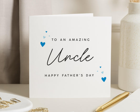 Fathers Day Card for Uncle, Happy Fathers Day Card, Fathers Day Card from Niece or Nephew, Fathers Day Card for Him, Simple Card