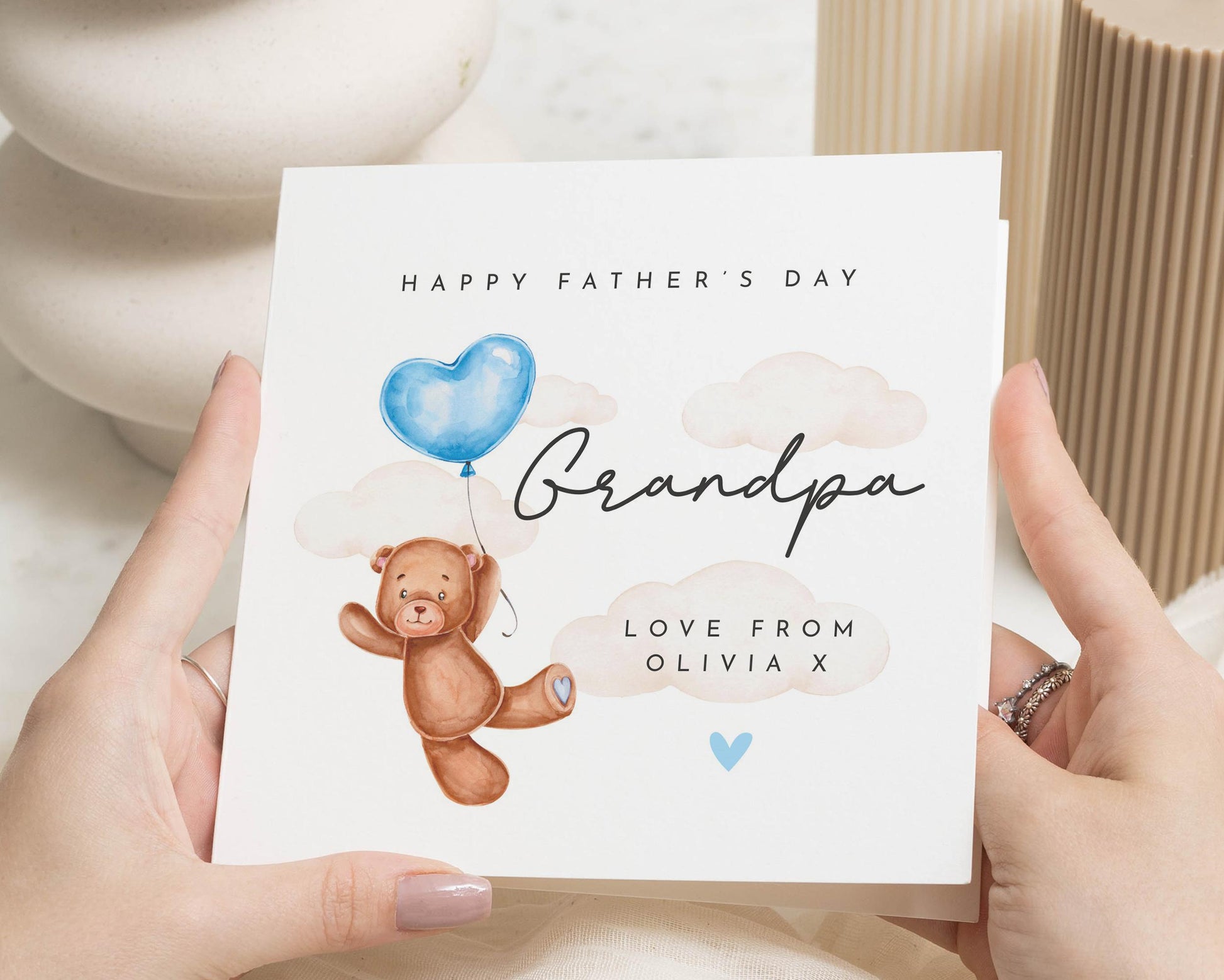 Fathers Day Card for Grandpa, Grandpa Fathers Day Card, Personalised Fathers Day Card, Cute Bear Card, Fathers Day Card from Grandchildren