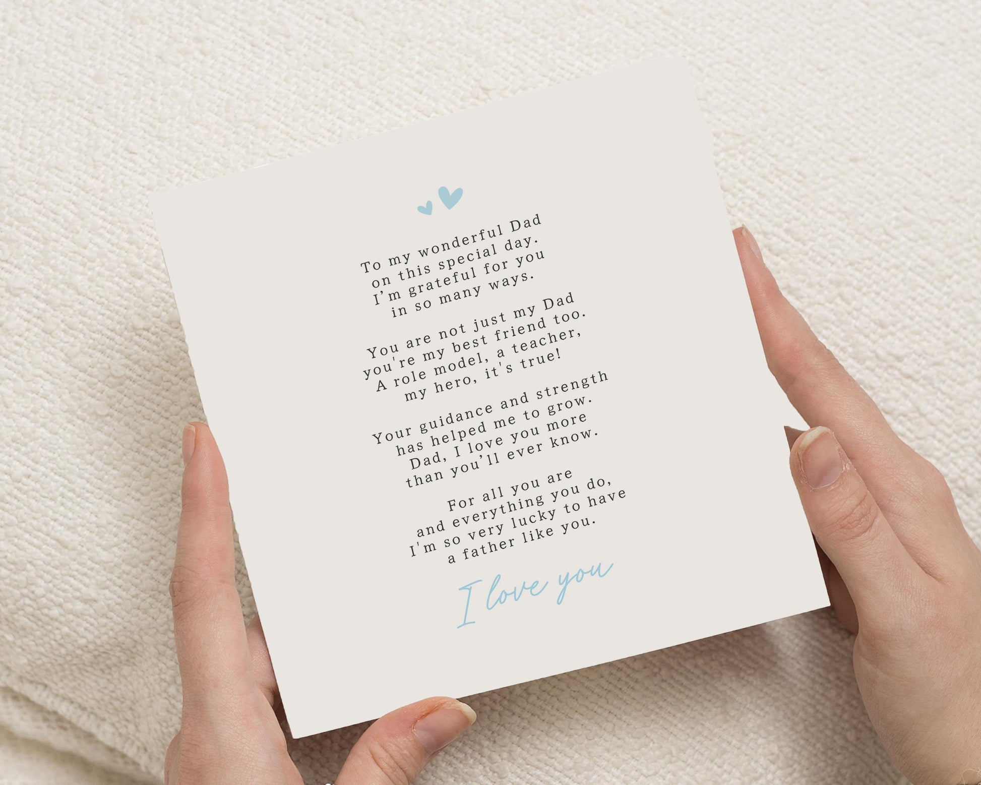Fathers Day Card for Dad, Birthday Card for Dad, Poem Card from Daughter, Personalised Dad Card, Card for Him