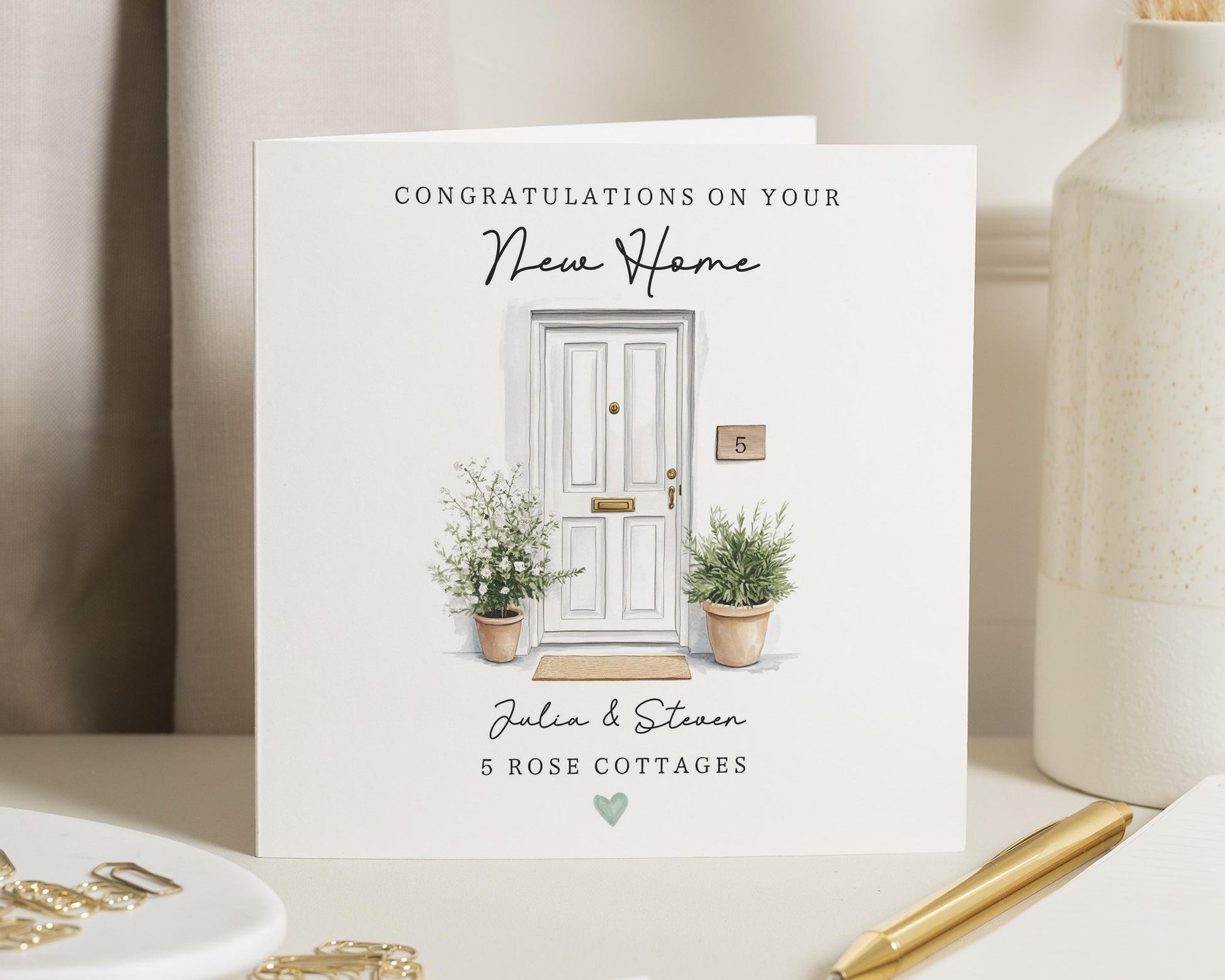 New Home Card, Personalised New Home Card, Housewarming Card, New Home Card for Couple, Custom Address Card, Congratulations Card