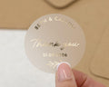 Personalised Wedding Thank You Sticker, Gold Foil Thank You Label, Custom Wedding Sticker, Thank You Sticker, Wedding Favour Sticker