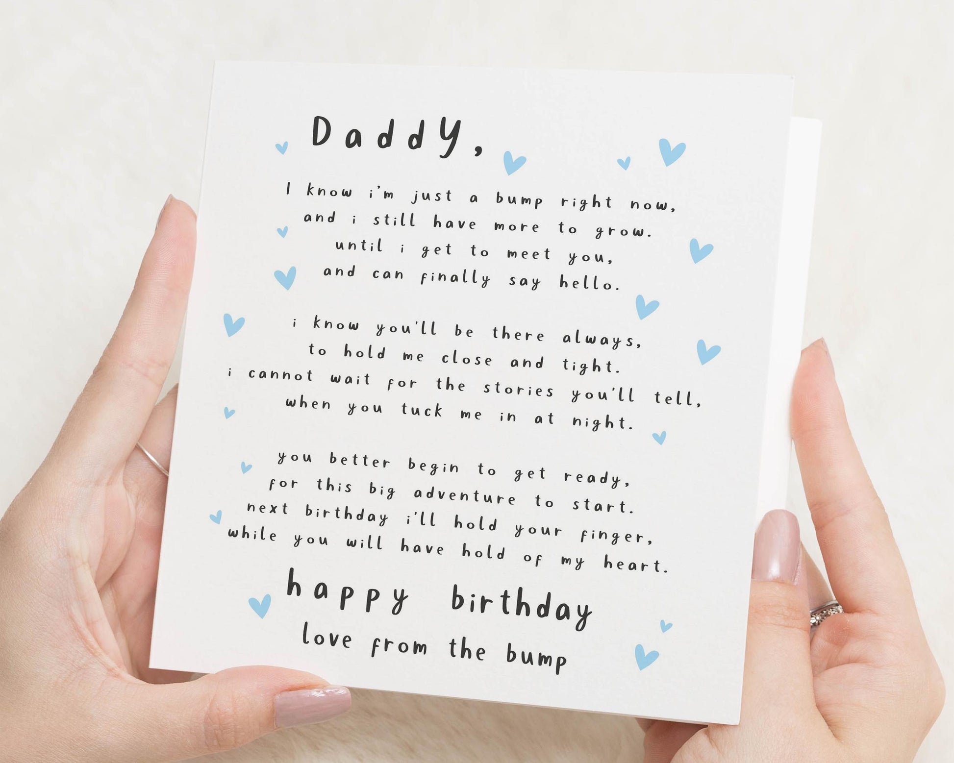 Birthday Card for Daddy, Daddy Birthday Card from the Bump, Birthday Card from the Bump, Personalised Daddy Birthday Card