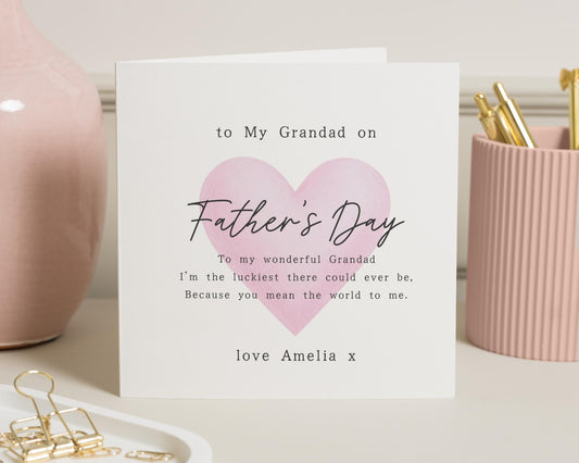 Fathers Day Card for Grandad, Personalised Grandad Fathers Day Card, Fathers Day Card from Grandchildren, Grandad Card