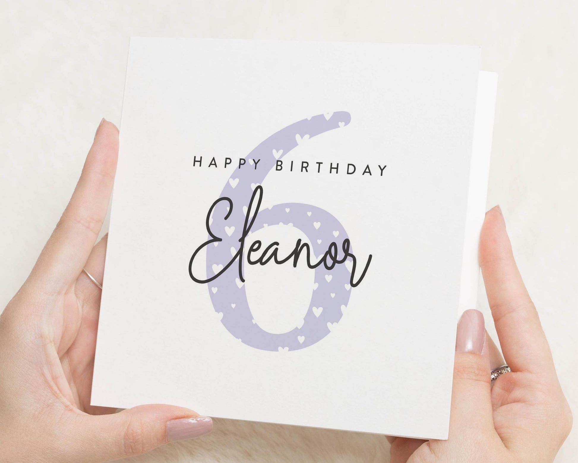 6th Birthday Card for Girl, Personalised Birthday Card, Birthday Card for Daughter, Birthday Card for Granddaughter, Custom Age Card