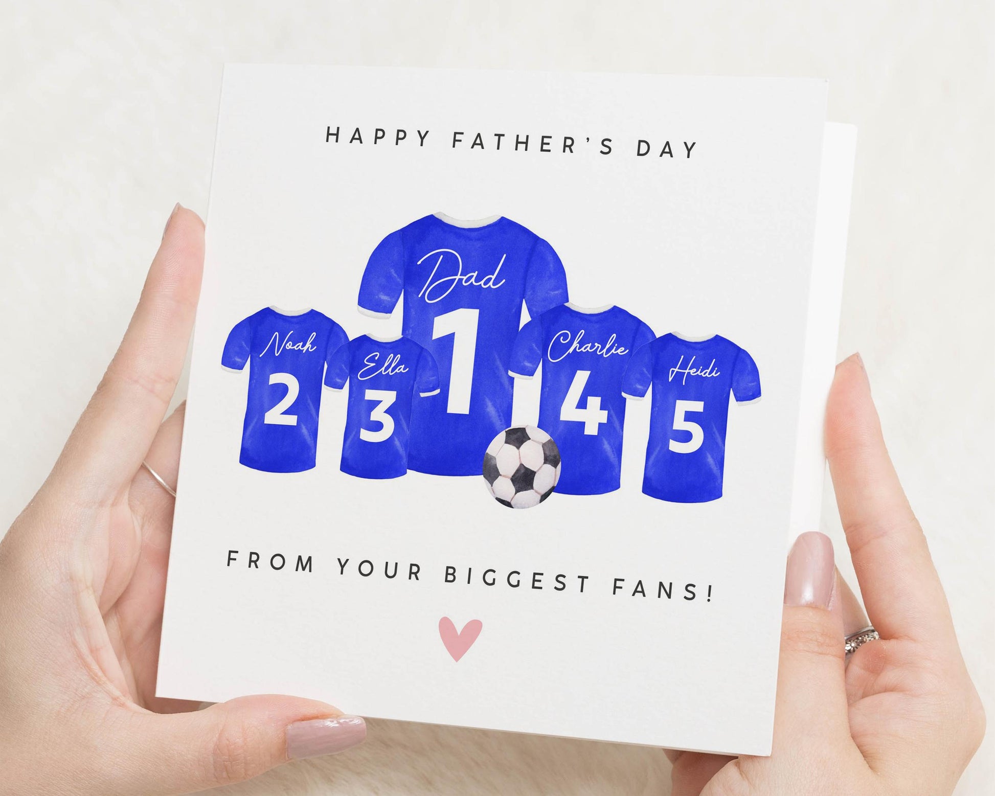 Fathers Day Card, Personalised Fathers Day Card, Dad Football Card, Fathers Day Card from Kids, Custom Dad Card, Football Shirt Card