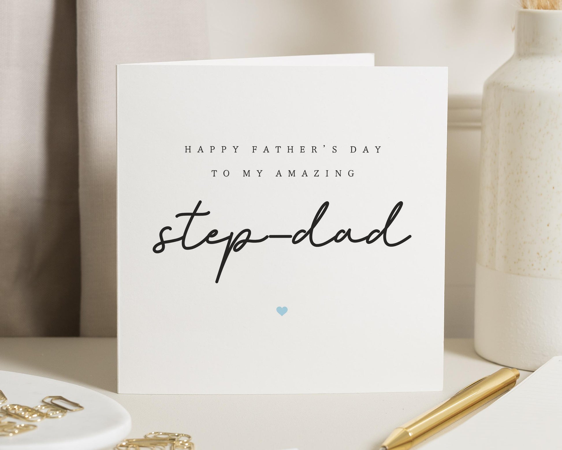 Fathers Day Card for Step Dad, Step Dad Fathers Day Card, Fathers Day Card from Stepchild, Fathers Day Card for Him, Simple Card