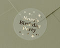 Birthday Party Sticker, Personalised Birthday Sticker, Birthday Envelope Seal, Custom Party Sticker, Gold Foil Birthday Label