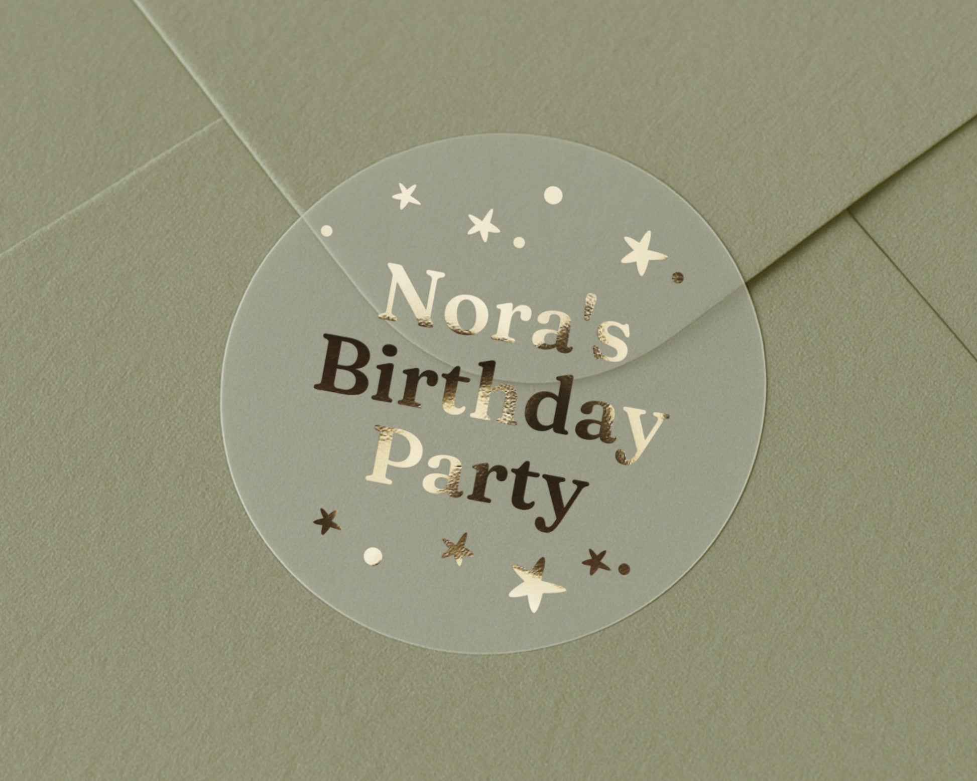 Birthday Party Sticker, Personalised Birthday Sticker, Birthday Envelope Seal, Custom Party Sticker, Gold Foil Birthday Label