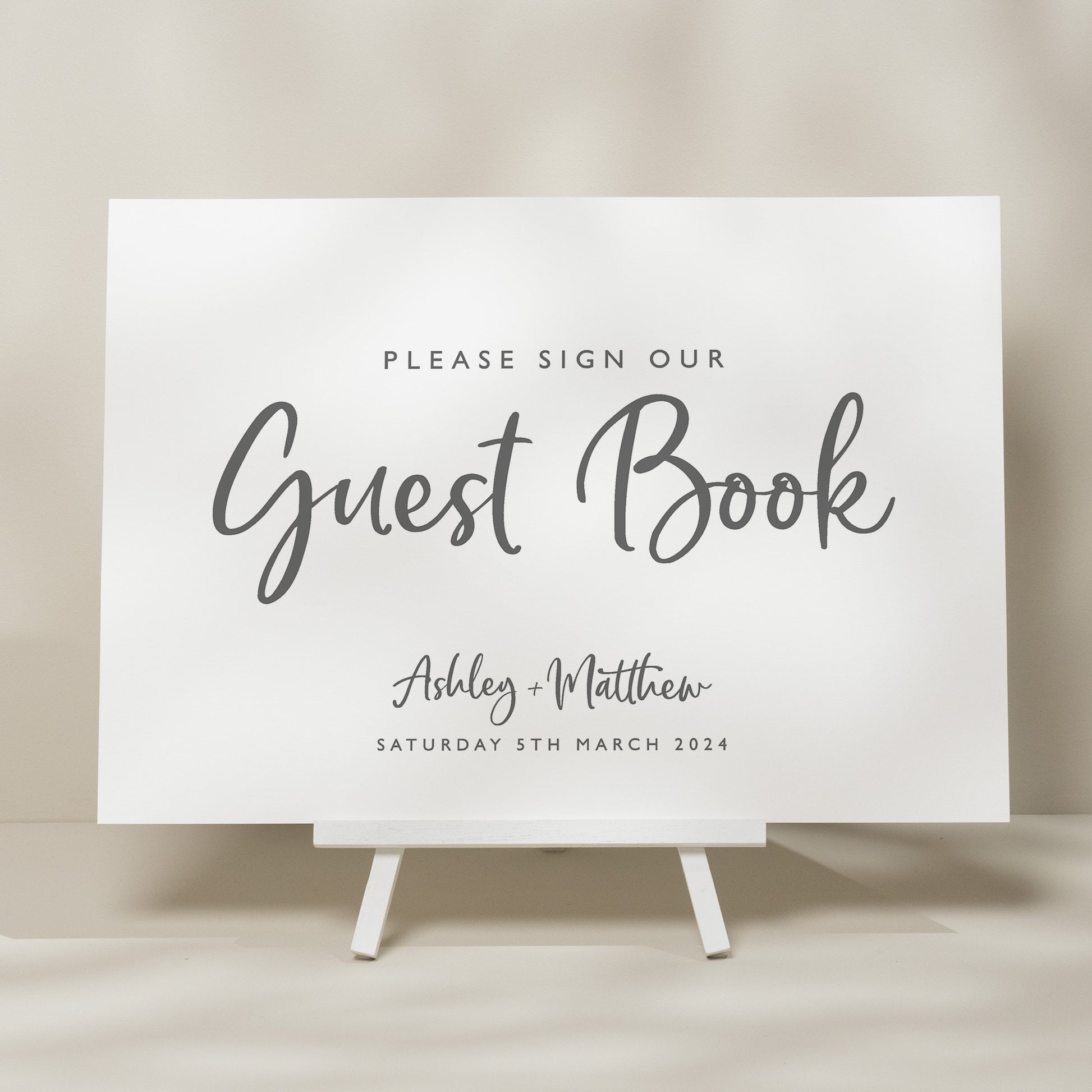 Script Wedding Guest Book Sign, Please Sign Our Guest Book Wedding Sign, Guest Book Sign For Wedding , Wedding Signage, Modern Sign 'Ashley'
