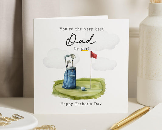 Fathers Day Card for Dad, Funny Golf Fathers Day Card, Fathers Day Card from Son or Daughter, Dad Birthday Card, Best Dad Card