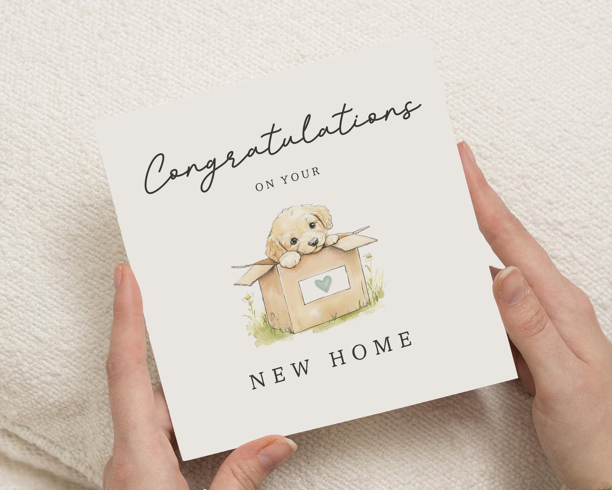 New Home Card, Congratulations Card, Cute Puppy Card, Housewarming Card, New Home Gift, Greeting Card for Friend, Dog New Home Card