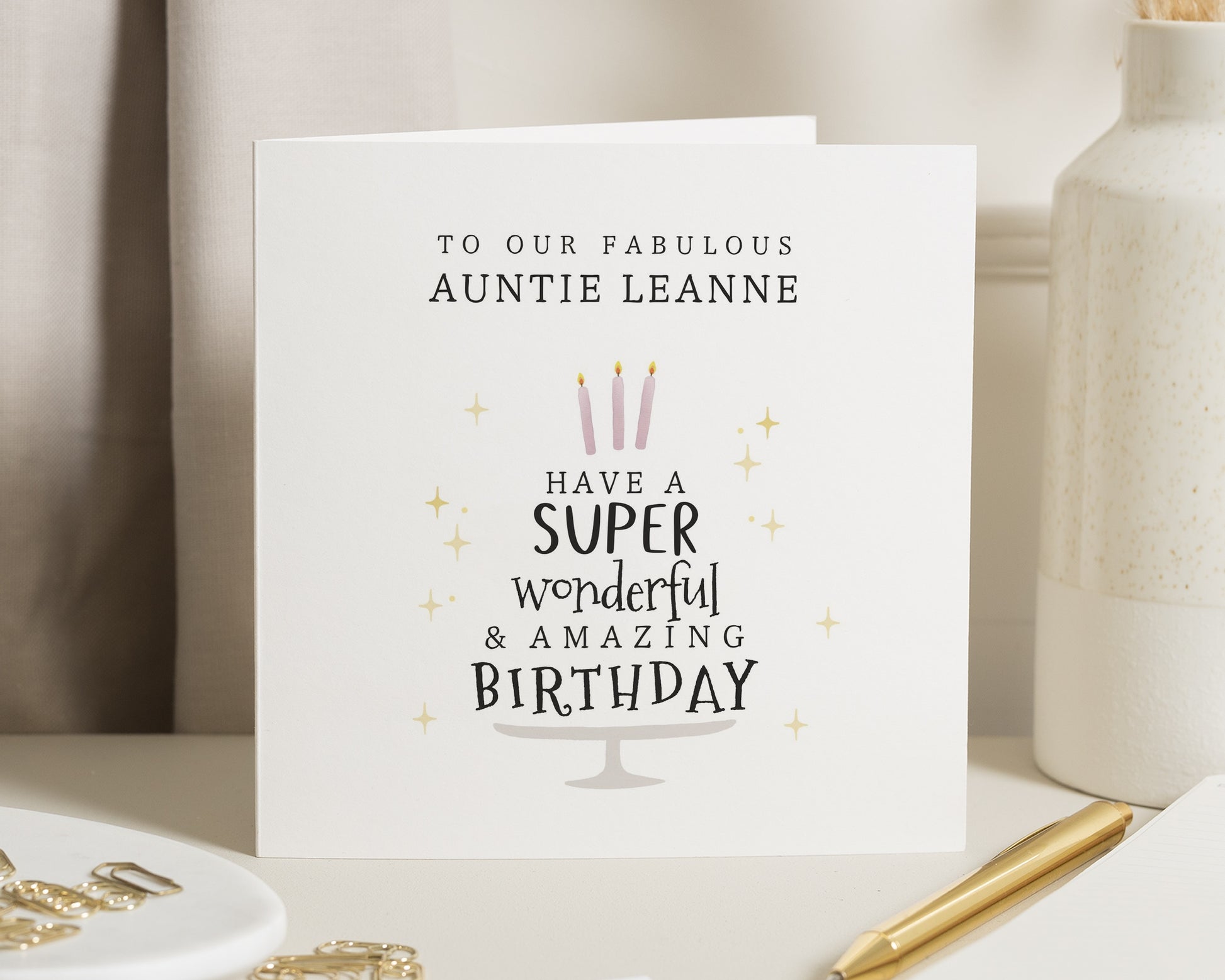 Birthday Card for Auntie, Auntie Birthday Card, Personalised Birthday Card for Her, Super Wonderful Amazing Birthday Card