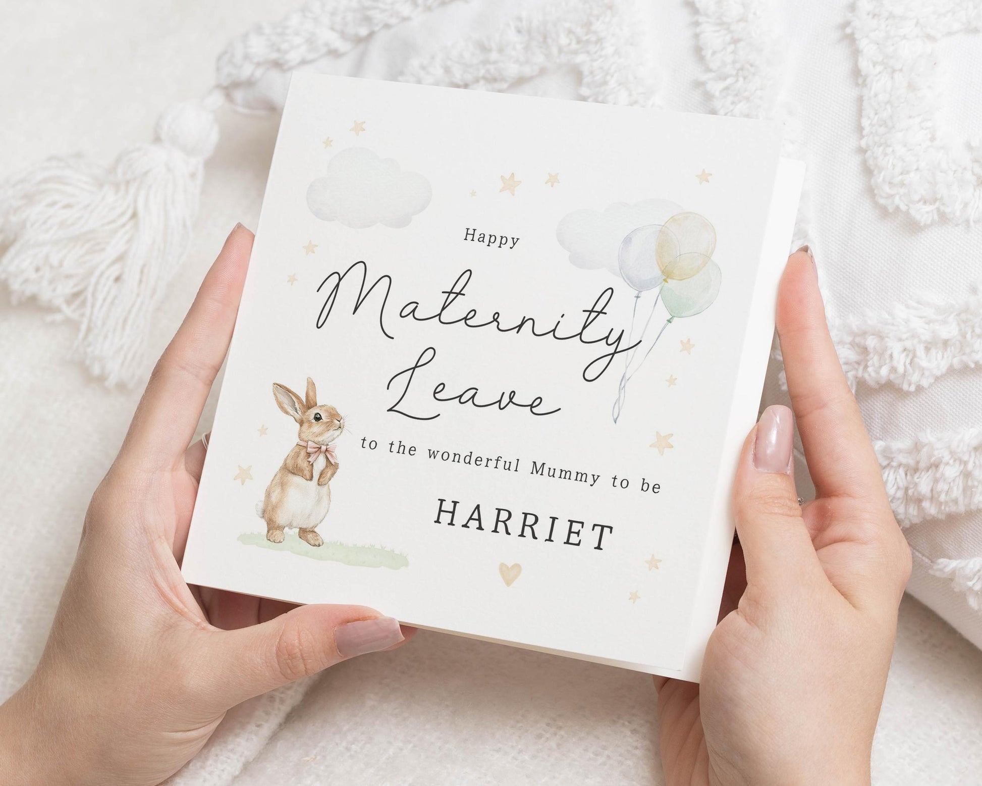 Maternity Leave Card, Maternity Card for Mum to Be, Bunny Card, Personalised Card for Her, Cute Maternity Card, New Mum Card