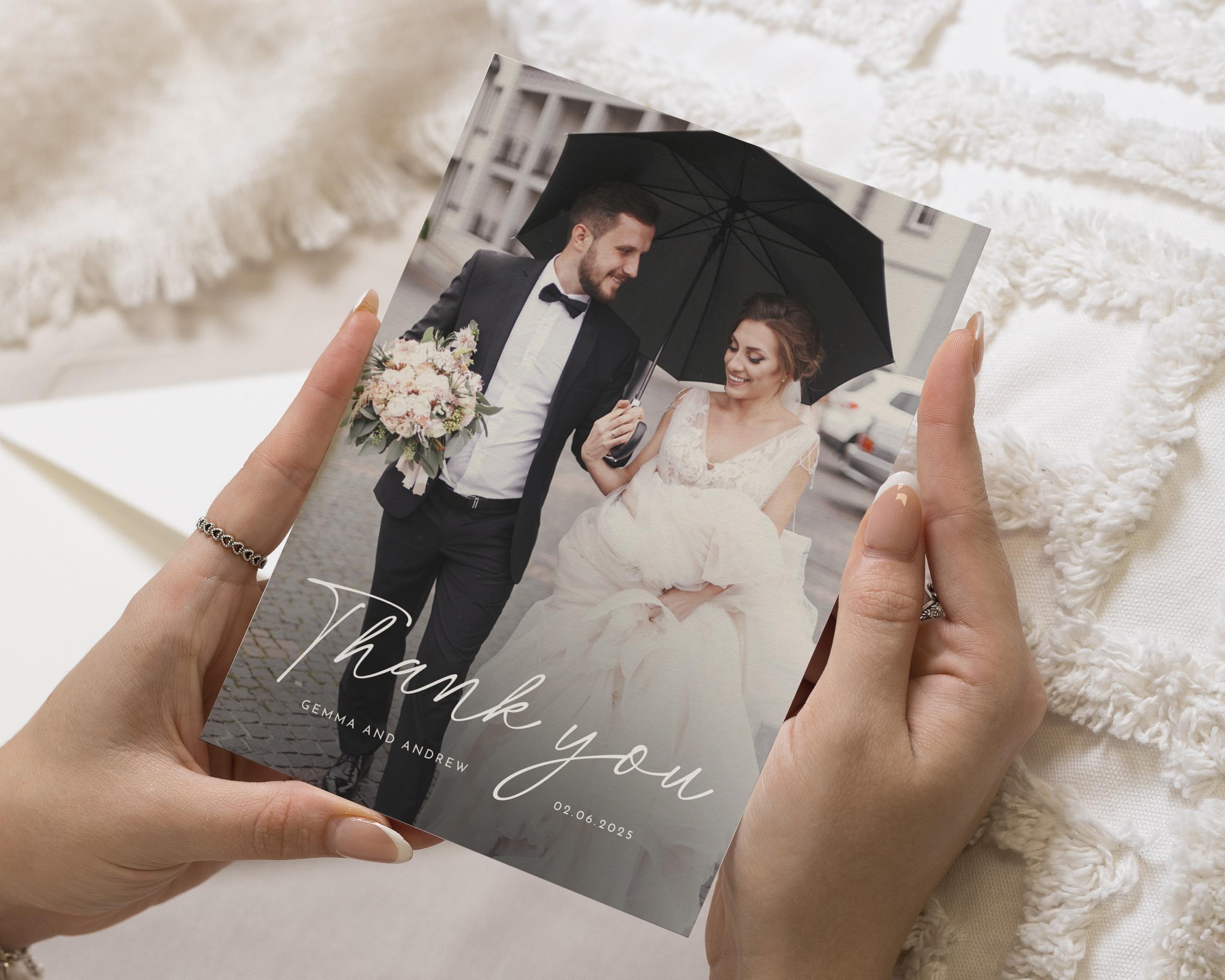 Custom Wedding Thank You Cards With Photo