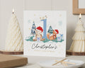 First Christmas Card, Personalised 1st Christmas Card, Baby First Christmas Card, Bear and Fox Christmas Card, Woodland Animal Card