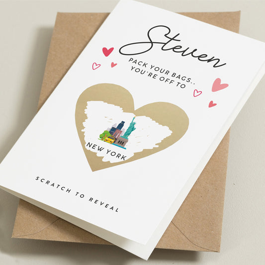 Holiday Reveal, Scratch Card Surprise, Valentine's Surprise Holiday Gift, Personalised Valentine's Day Card, Staycation Night Away Surprise