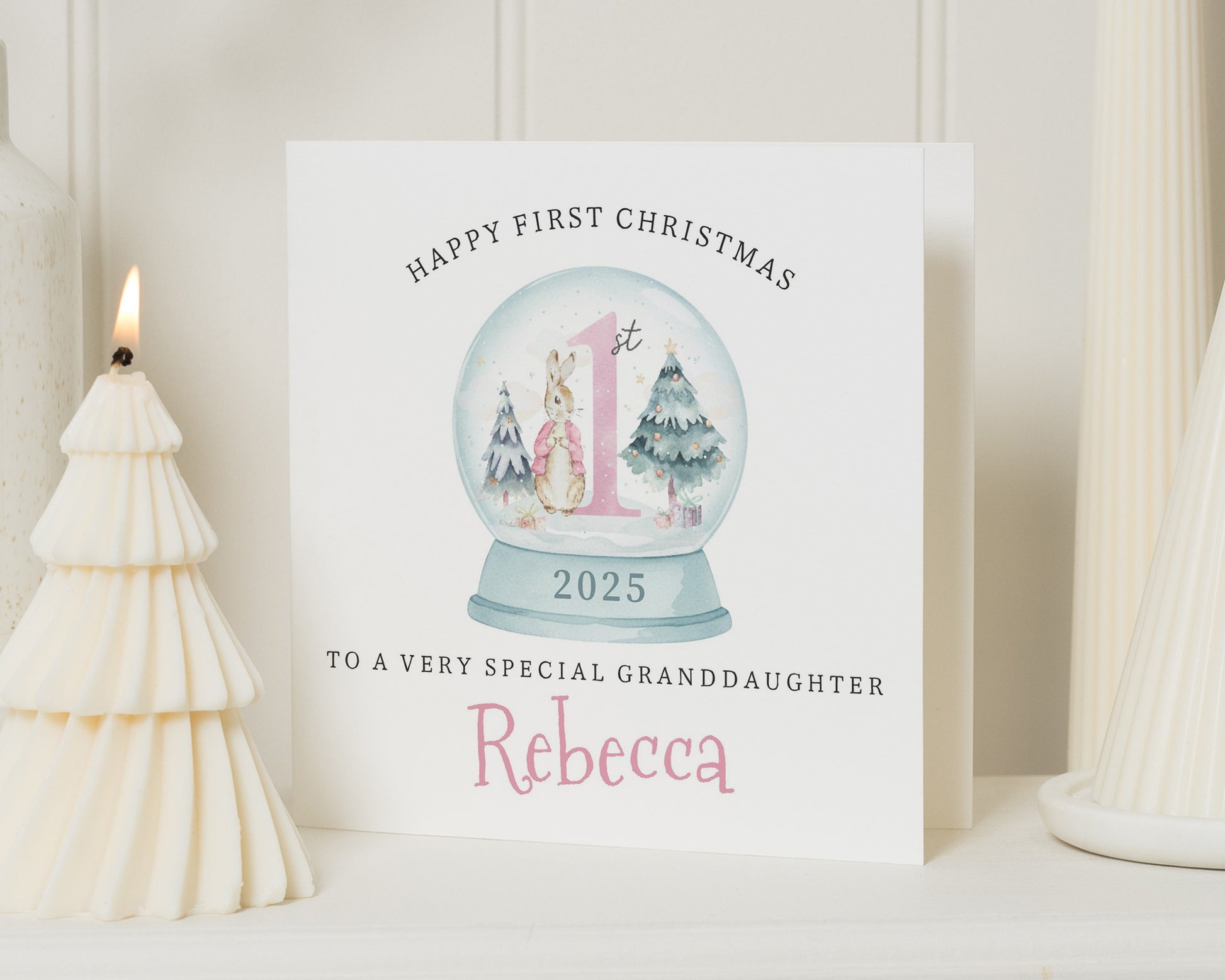 First Christmas Card for Granddaughter, 1st Christmas Card, Personalised Christmas Card, Baby Girl Card