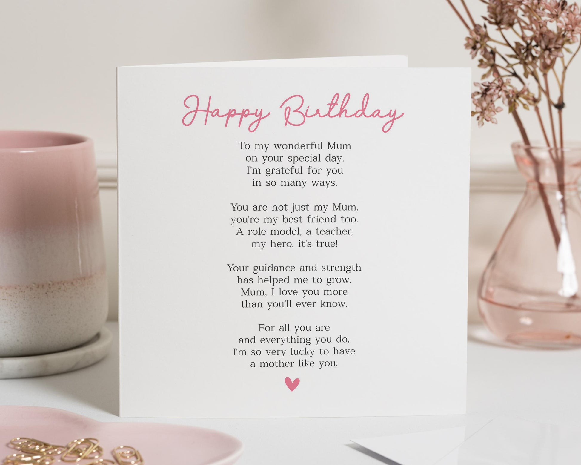 Birthday Card for Mum, Mum Birthday Card, Birthday Card for Her, Poem Birthday Card, Personalised Birthday Card for Mum